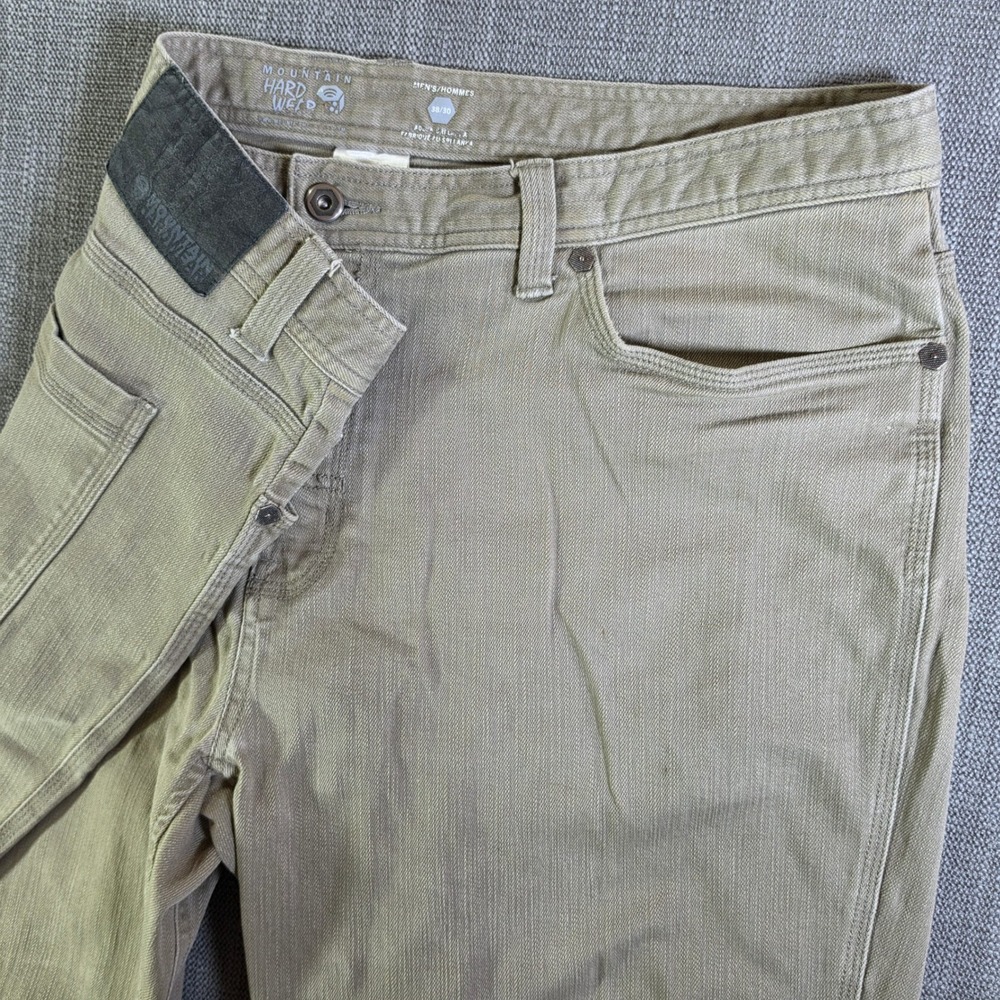 Mountain Hardwear Pants Mens 38/30 Beige Stretch‎ Outdoor OM5066 Zip Pock